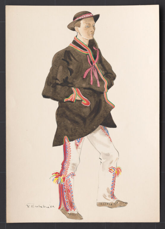 Kresba – muž v kabanici