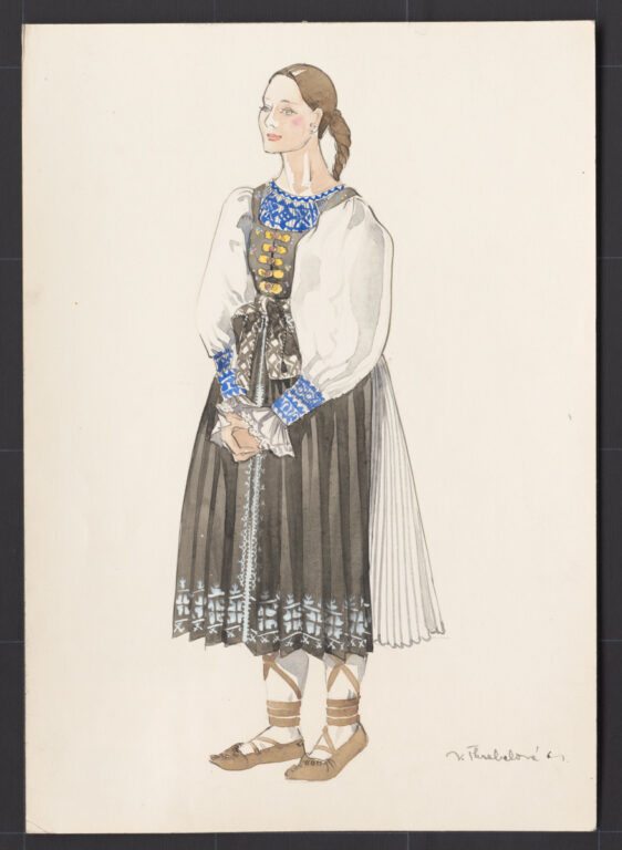 Kresba – odev dievčenský smútočný