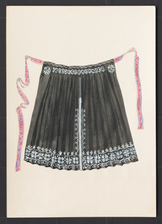 Kresba – zástera vyšívaná