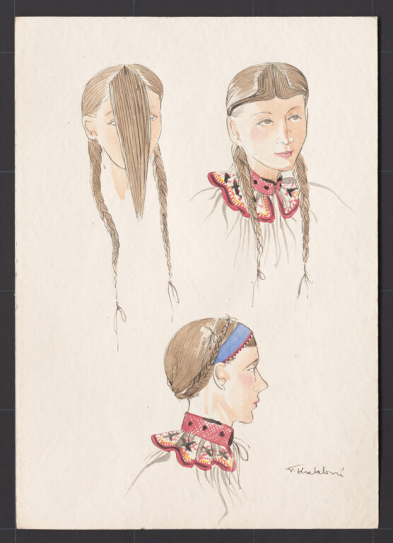 Kresba – účes ženský – postup česania