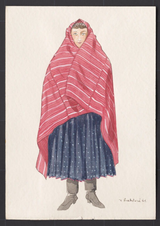 Kresba – žena v plachte