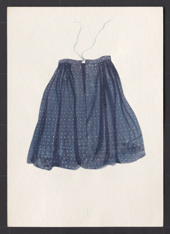 Kresba – sukňa modrotlačová