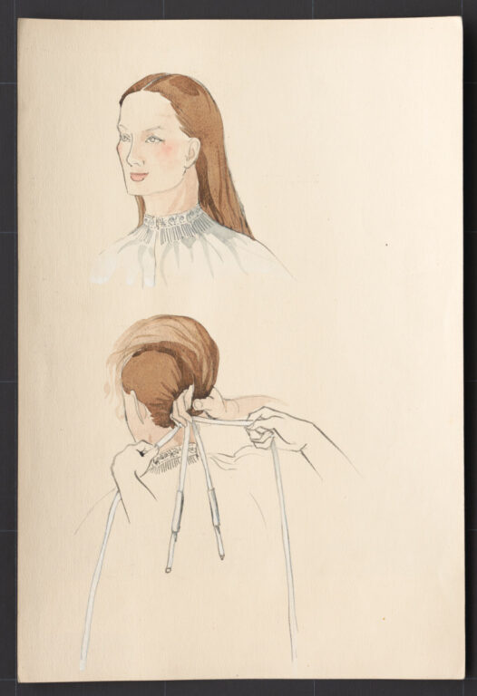 Kresba – účes ženský – postup česania