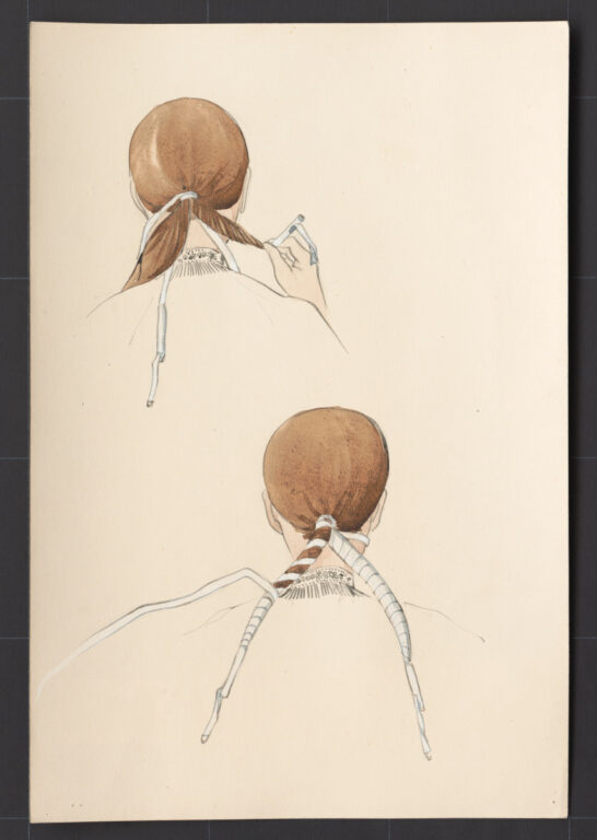 Kresba – účes ženský – postup česania