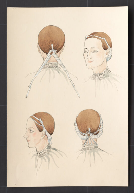 Kresba – účes ženský – postup česania