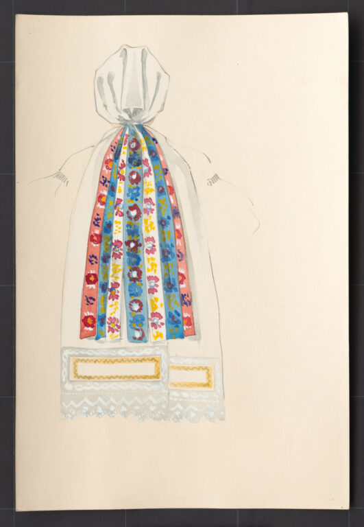 Kresba – úprava hlavy s dlhou šatkou