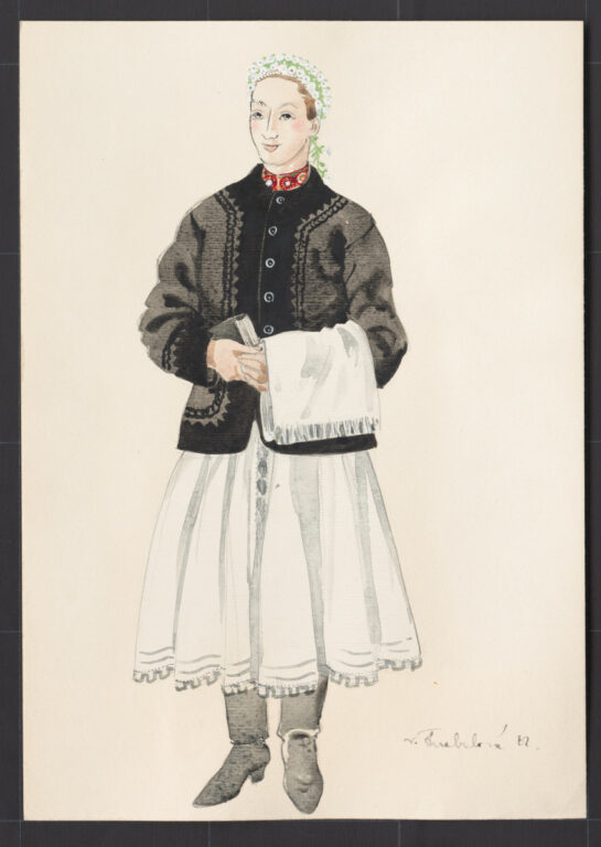 Kresba – odev mladuchy