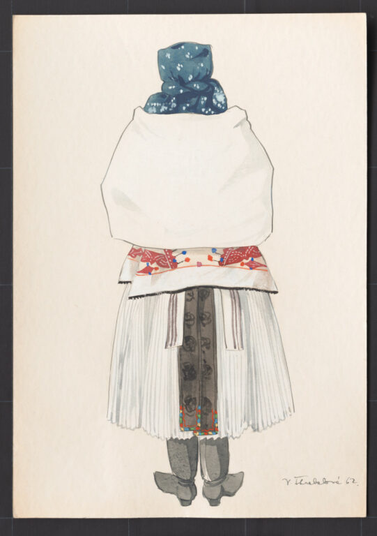 Kresba – odev ženský sviatočný zimný