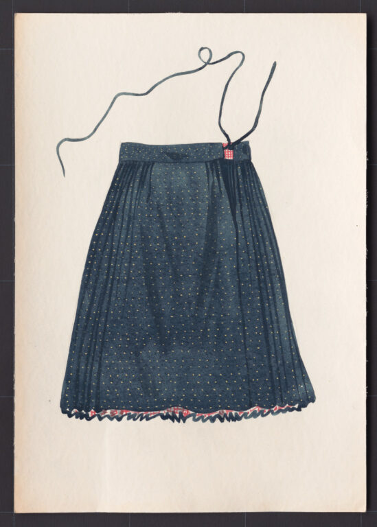 Kresba – sukňa modrotlačová