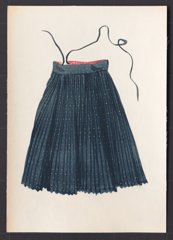 Kresba – sukňa modrotlačová