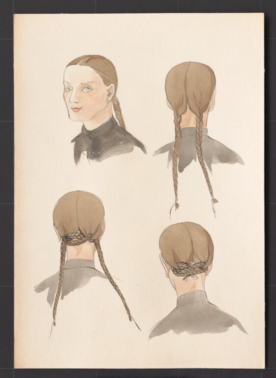 Kresba – účes ženský – postup česania