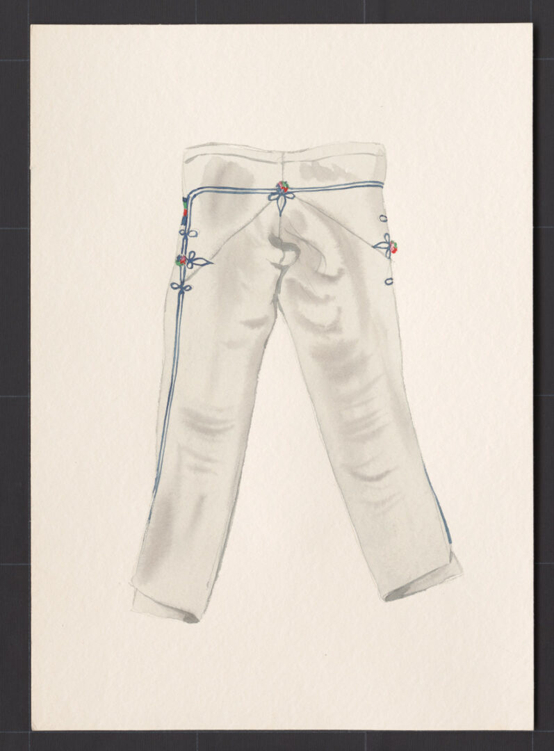 Kresba – nohavice drilichové