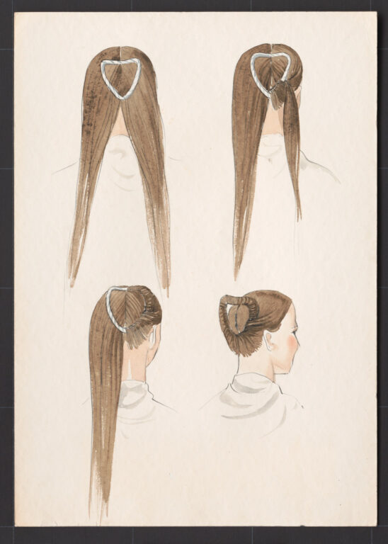 Kresba – účes ženský – postup česania