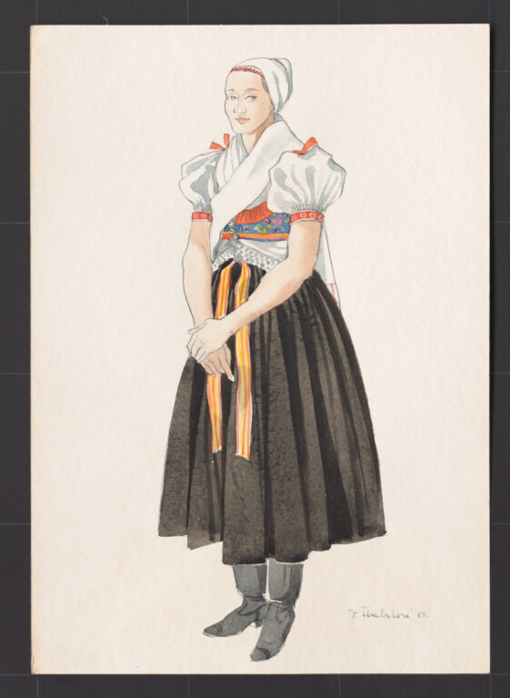 Kresba – odev nevesty po začepčení