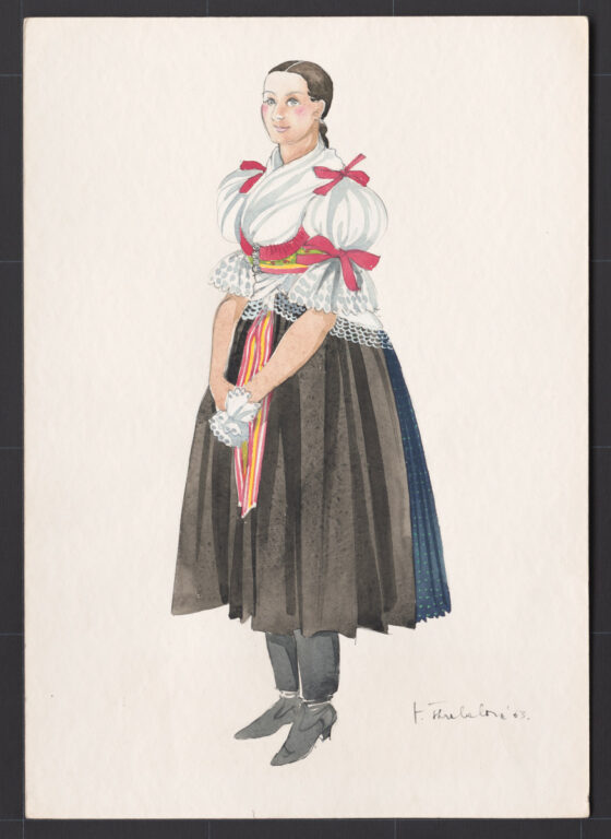 Kresba – odev dievčenský sviatočný