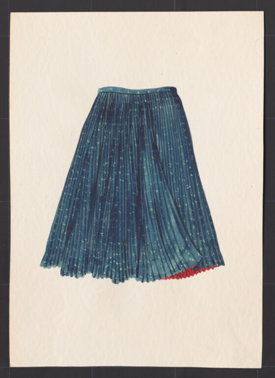 Kresba – sukňa modrotlačová