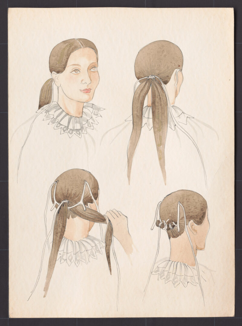 Kresba – účes ženský – postup česania