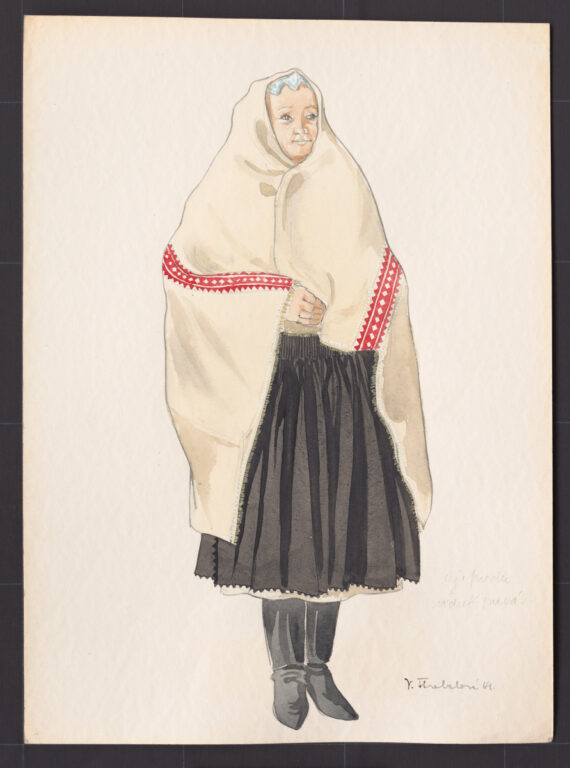 Kresba – žena v plachte