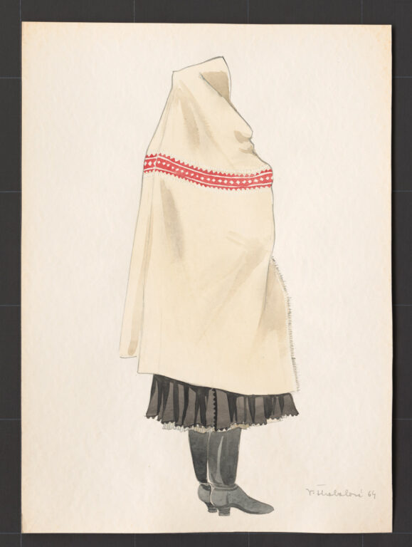 Kresba – žena v plachte