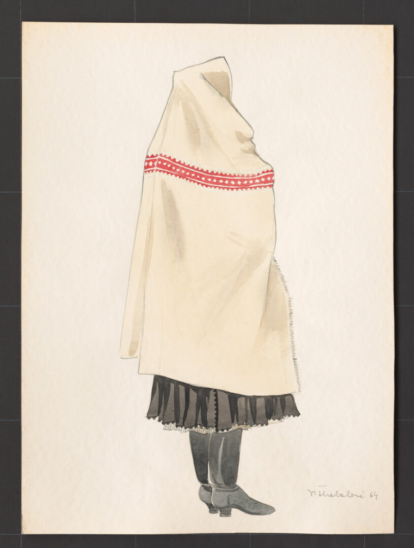 Kresba – žena v plachte