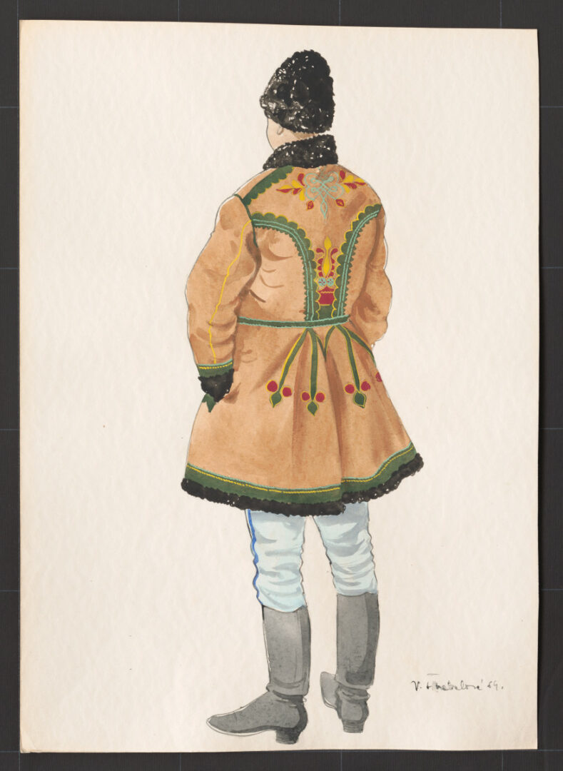 Kresba – muž v kožuchu