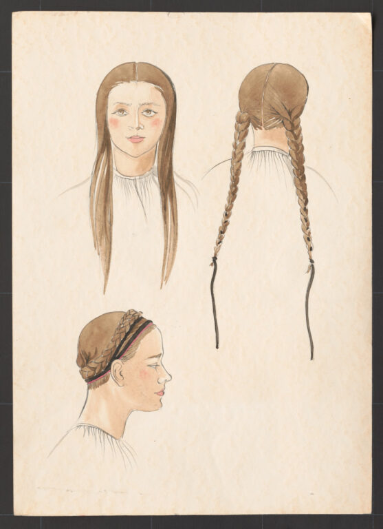 Kresba – účes ženský – postup česania