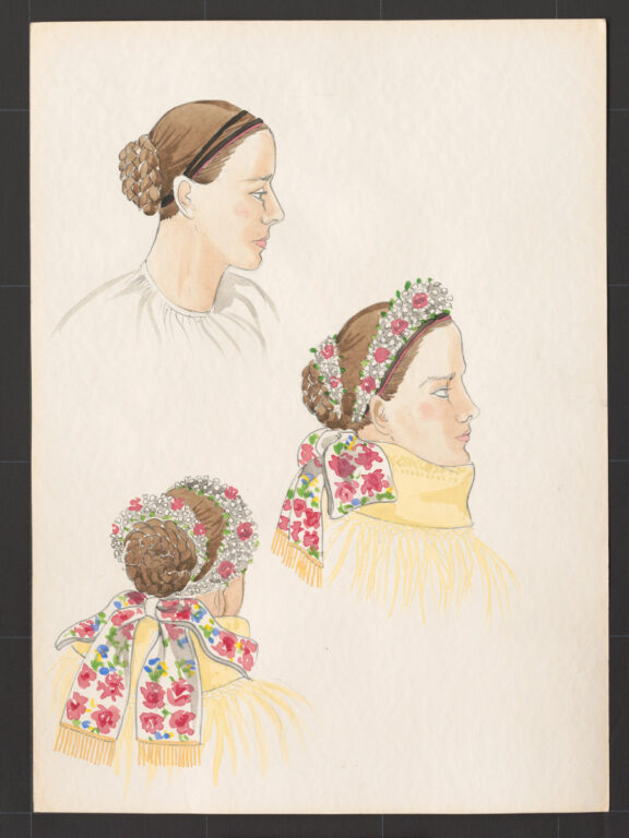 Kresba – účes a úprava hlavy mladuchy