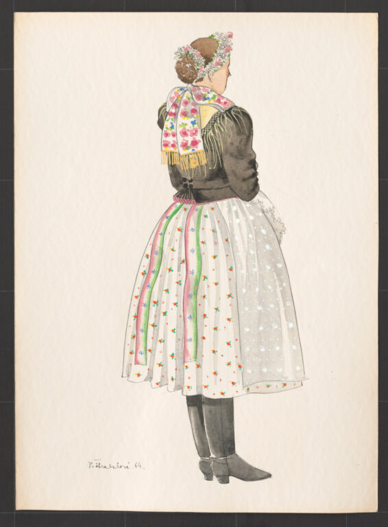 Kresba – odev mladuchy na sobáš