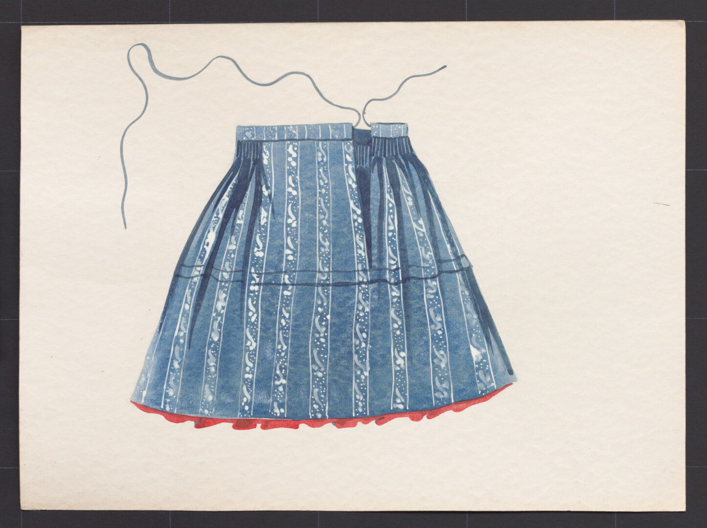 Kresba – sukňa modrotlačová