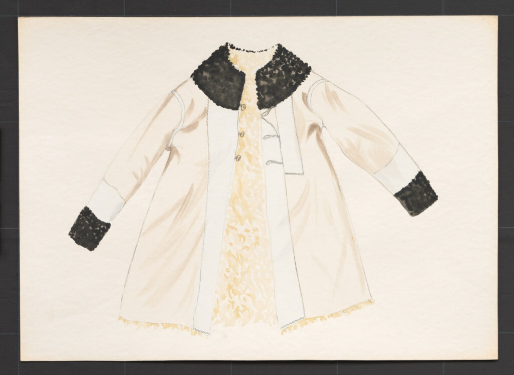 Kresba – kožuch mužský biely