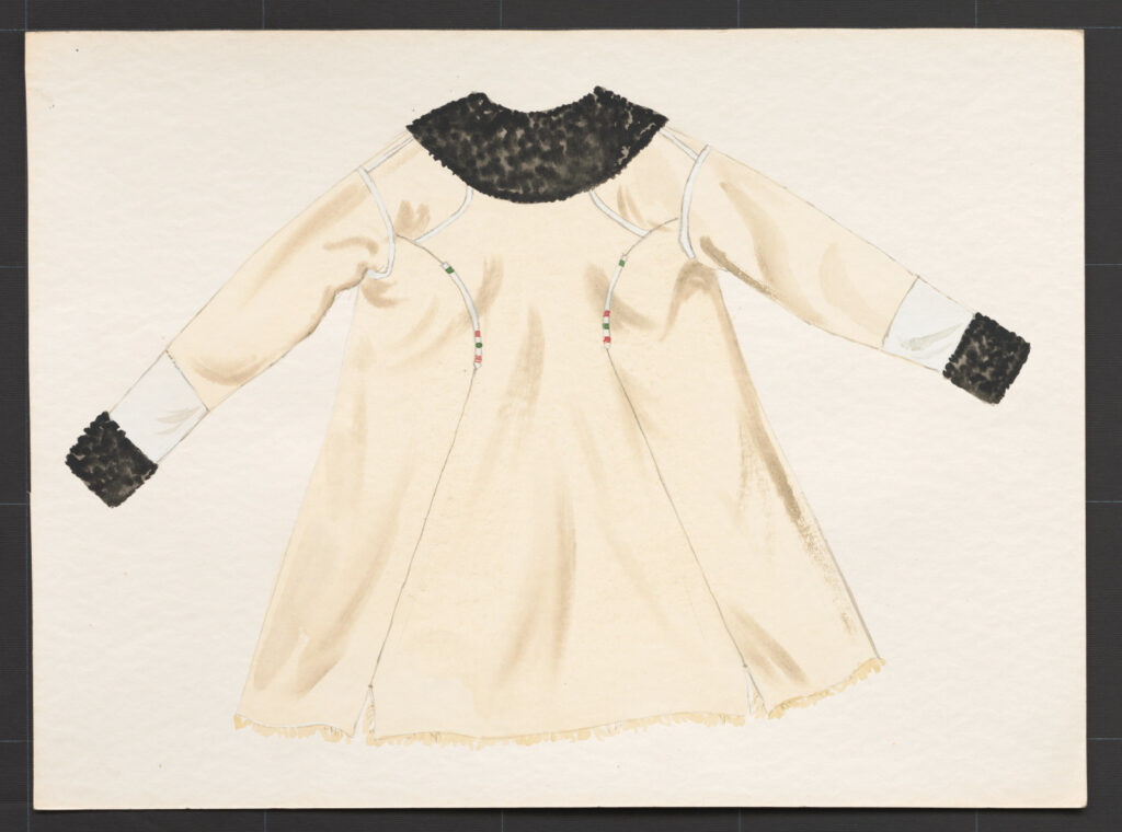 Kresba – kožuch mužský biely