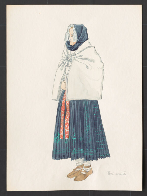 Kresba – žena v obruse