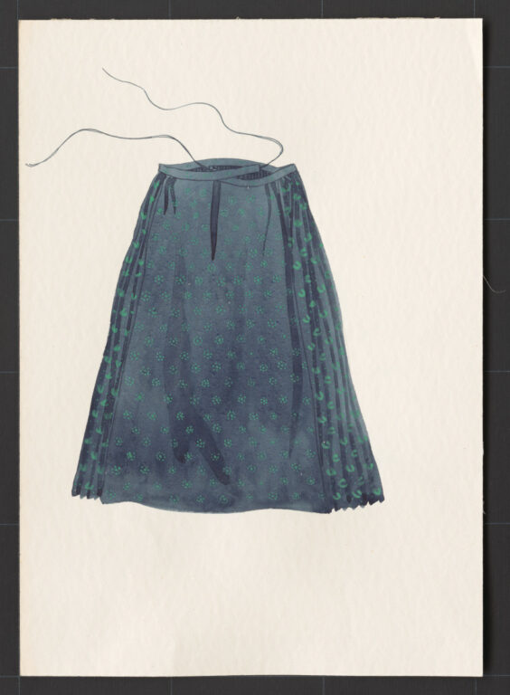 Kresba – sukňa modrotlačová