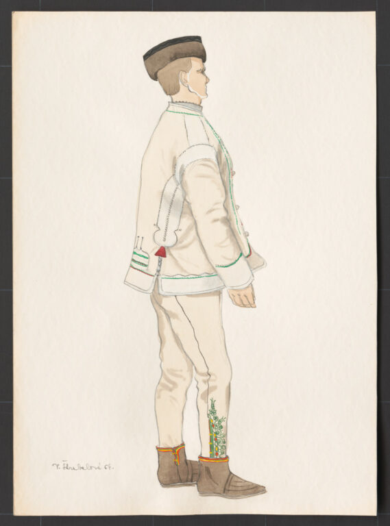 Kresba – odev mužský sviatočný zimný