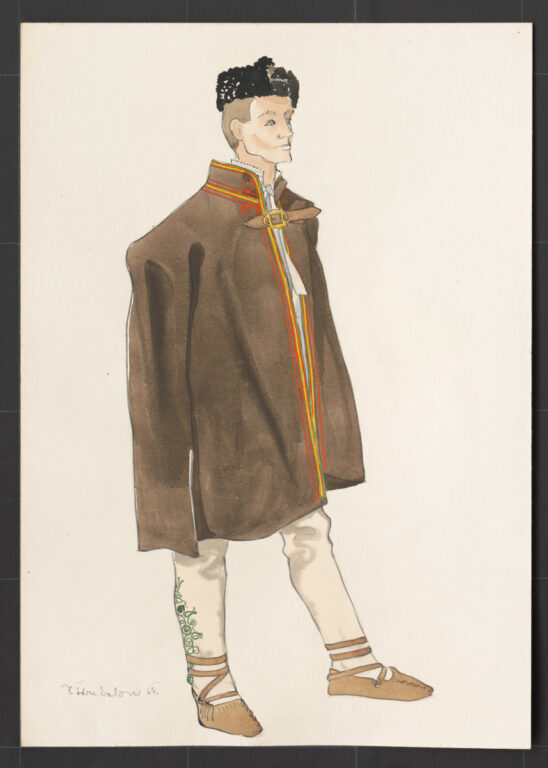 Kresba – muž v kabanici