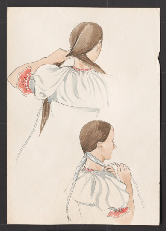 Kresba – účes ženský – postup česania