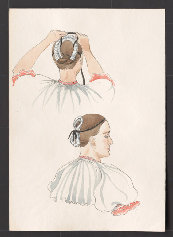 Kresba – účes ženský – postup česania