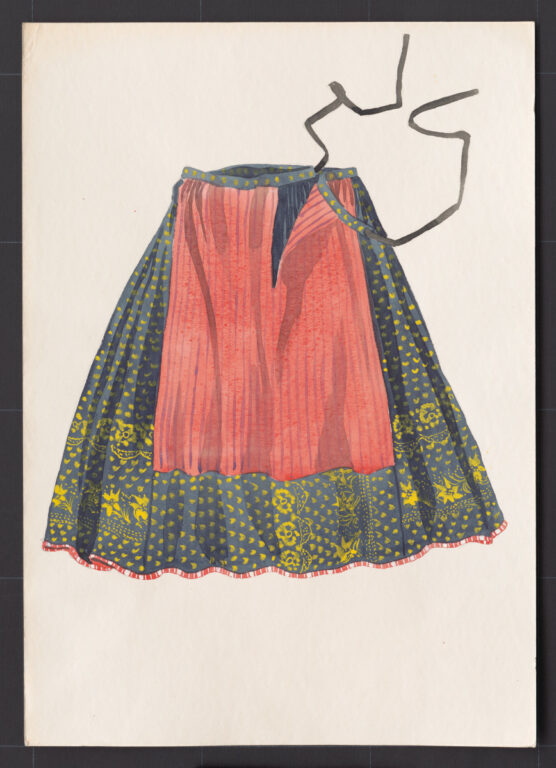 Kresba – sukňa modrotlačová