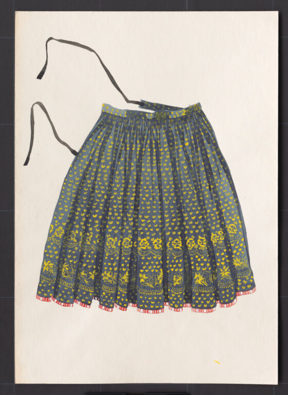 Kresba – sukňa modrotlačová