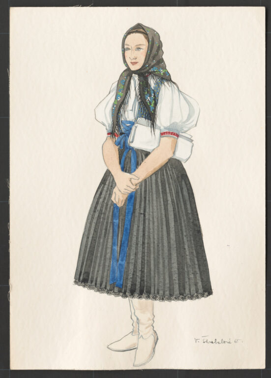 Kresba – odev ženský smútočný