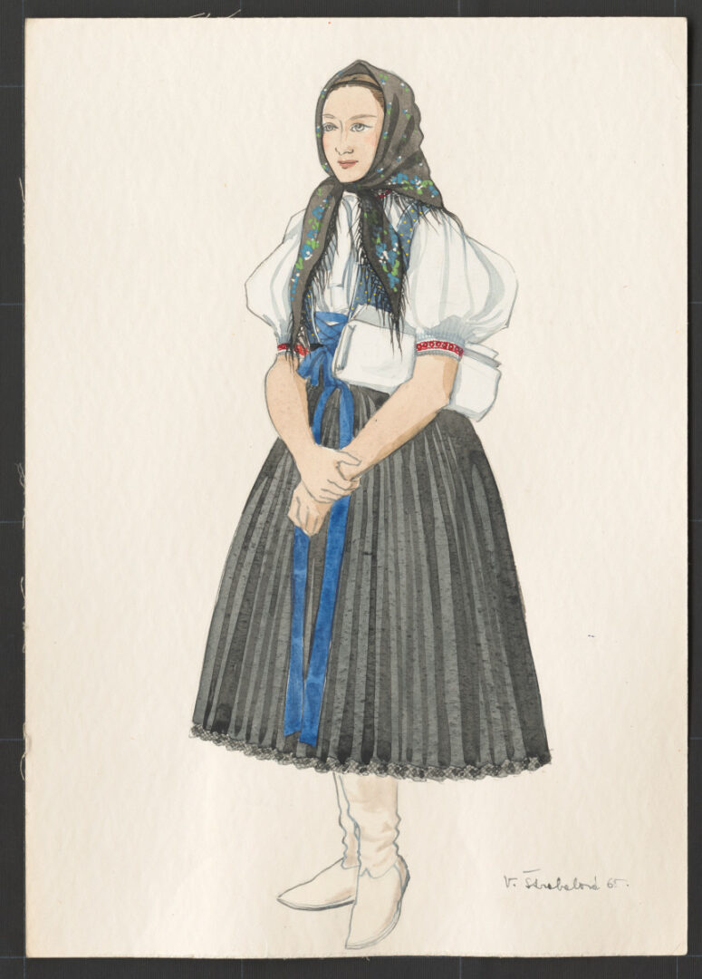 Kresba – odev ženský smútočný