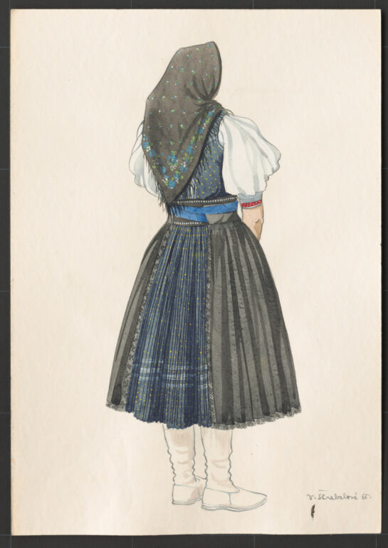 Kresba – odev ženský smútočný