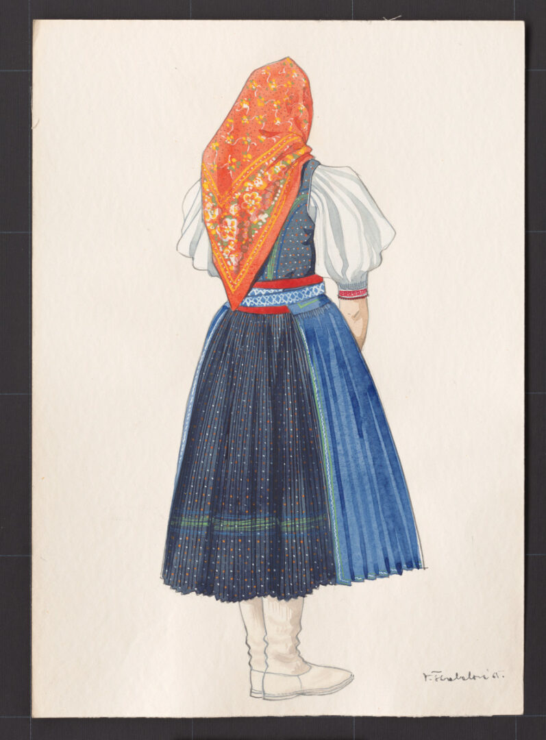 Kresba – odev dievčenský sviatočný