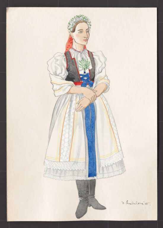 Kresba – odev mladuchy na sobáš