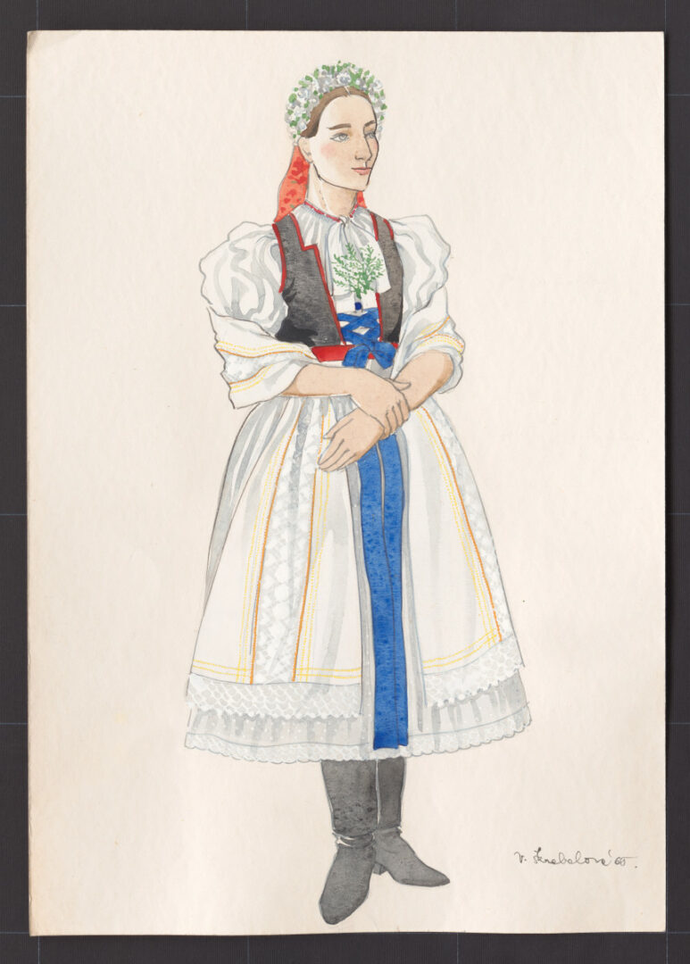 Kresba – odev mladuchy na sobáš