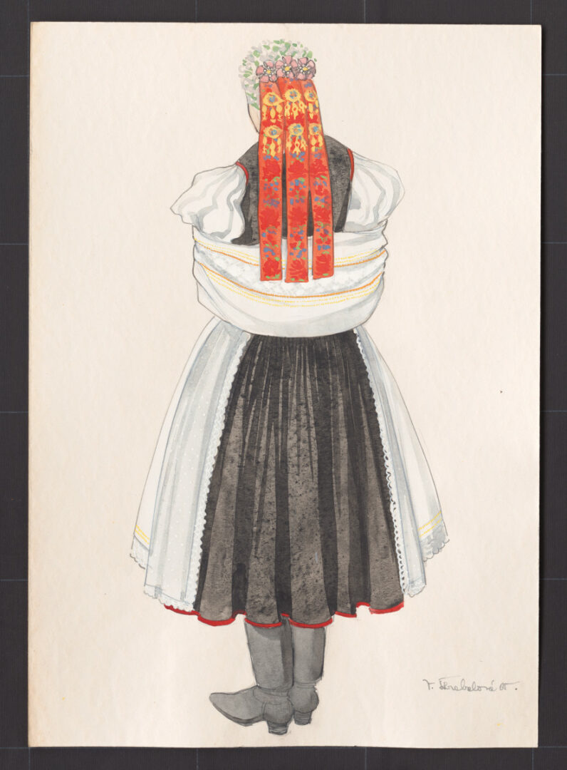 Kresba – odev mladuchy na sobáš