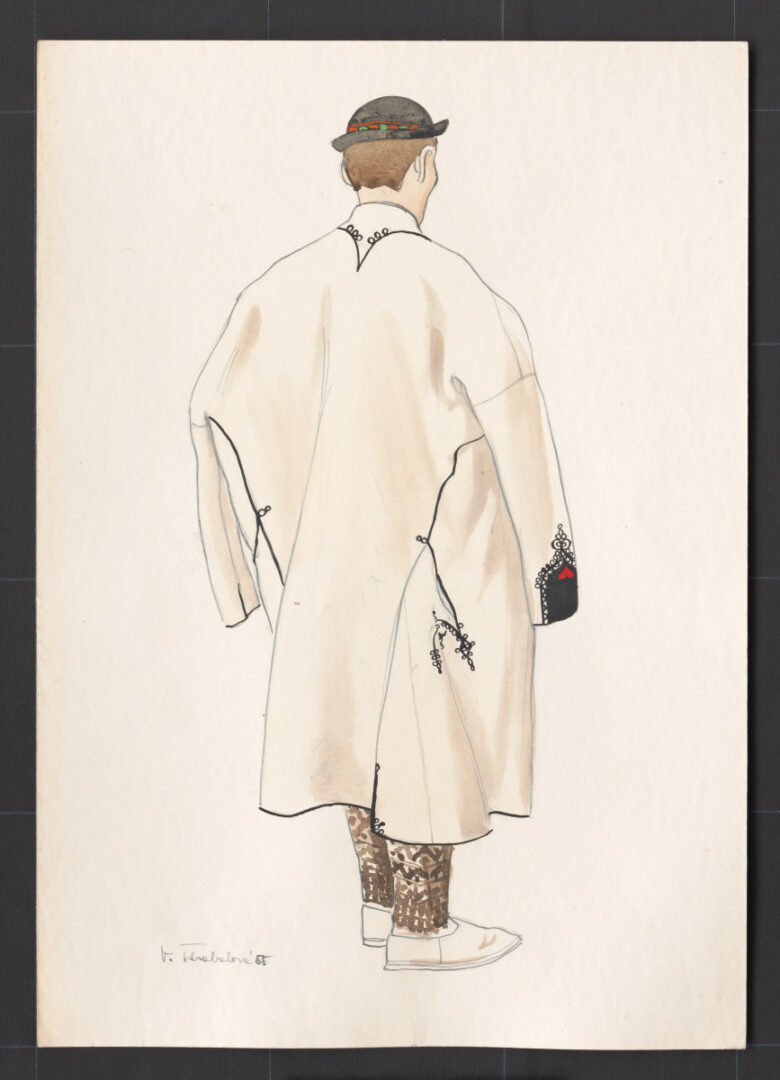 Kresba – muž v kabanici