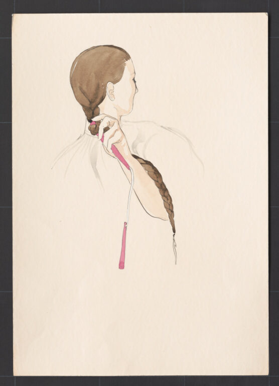 Kresba – účes ženský – postup česania – pokračovanie