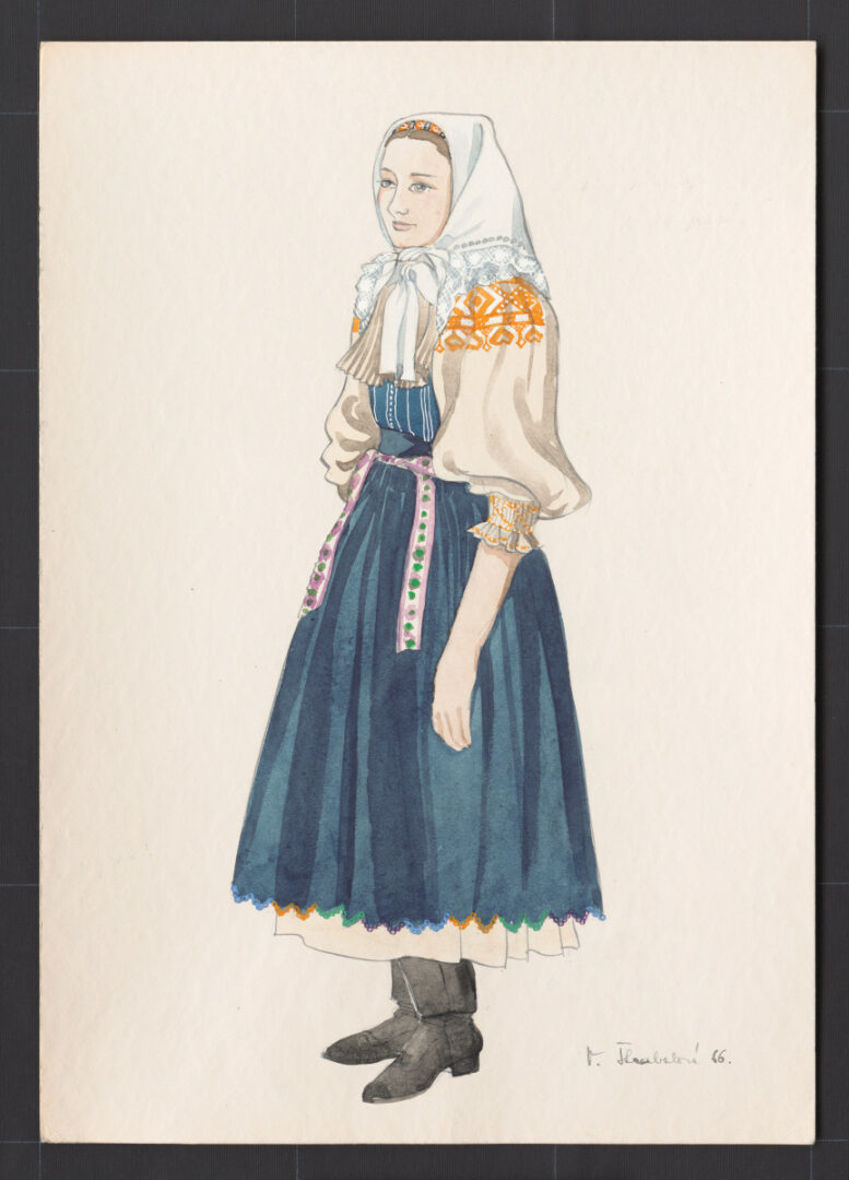 Kresba – odev ženský smútočný