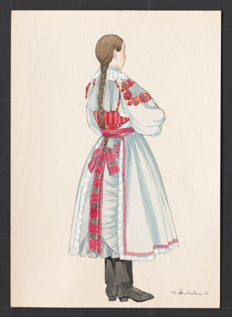 Kresba – odev dievčenský sviatočný